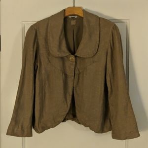 120% lino cropped linen jacket, sz8 (Italian sz44)